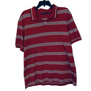 Club Room Burgundy Red Polo Shirt Knit Short Sleeve Shirt Size Large